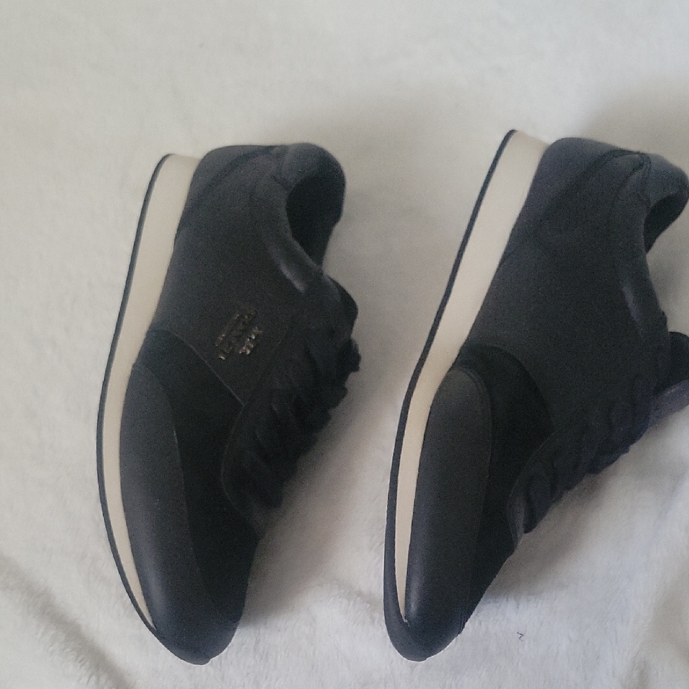 Coach Raylen Sneakers Women 8.5B Black Leather Suede Athletic Lace Up Shoes - Picture 15 of 16